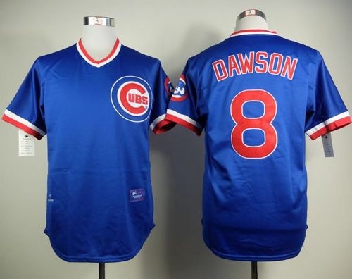 Cubs #8 Andre Dawson Blue Cooperstown Stitched MLB Jersey - Click Image to Close